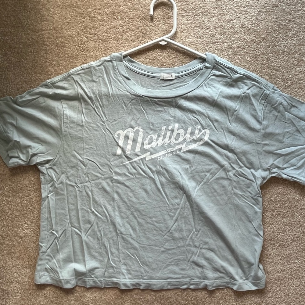 Baby blue Malibu crop top: